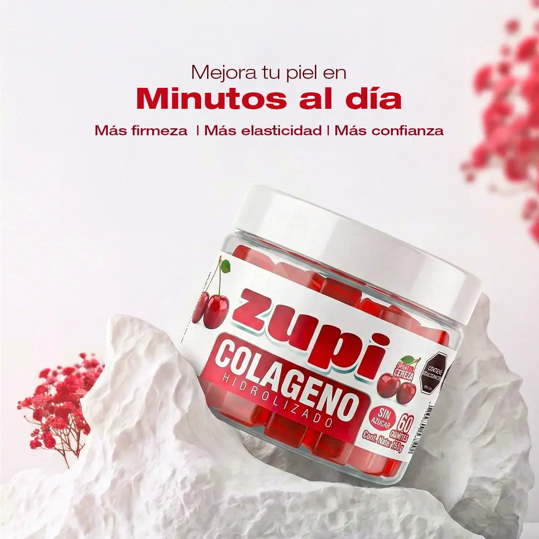 GOMAS DE COLAGENO HIDROLIZADO ZUPI + MASCARILLA DE OBSEQUIO